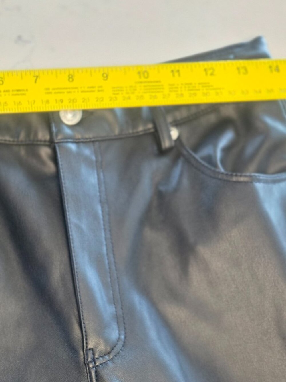 ZARA Black Faux Leather Straight Leg Pants Size 6 / EUR 38 - Picture 7 of 8